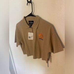 4/$25 Airwalk crop top in size small in a brown/tan color. NWT & never worn